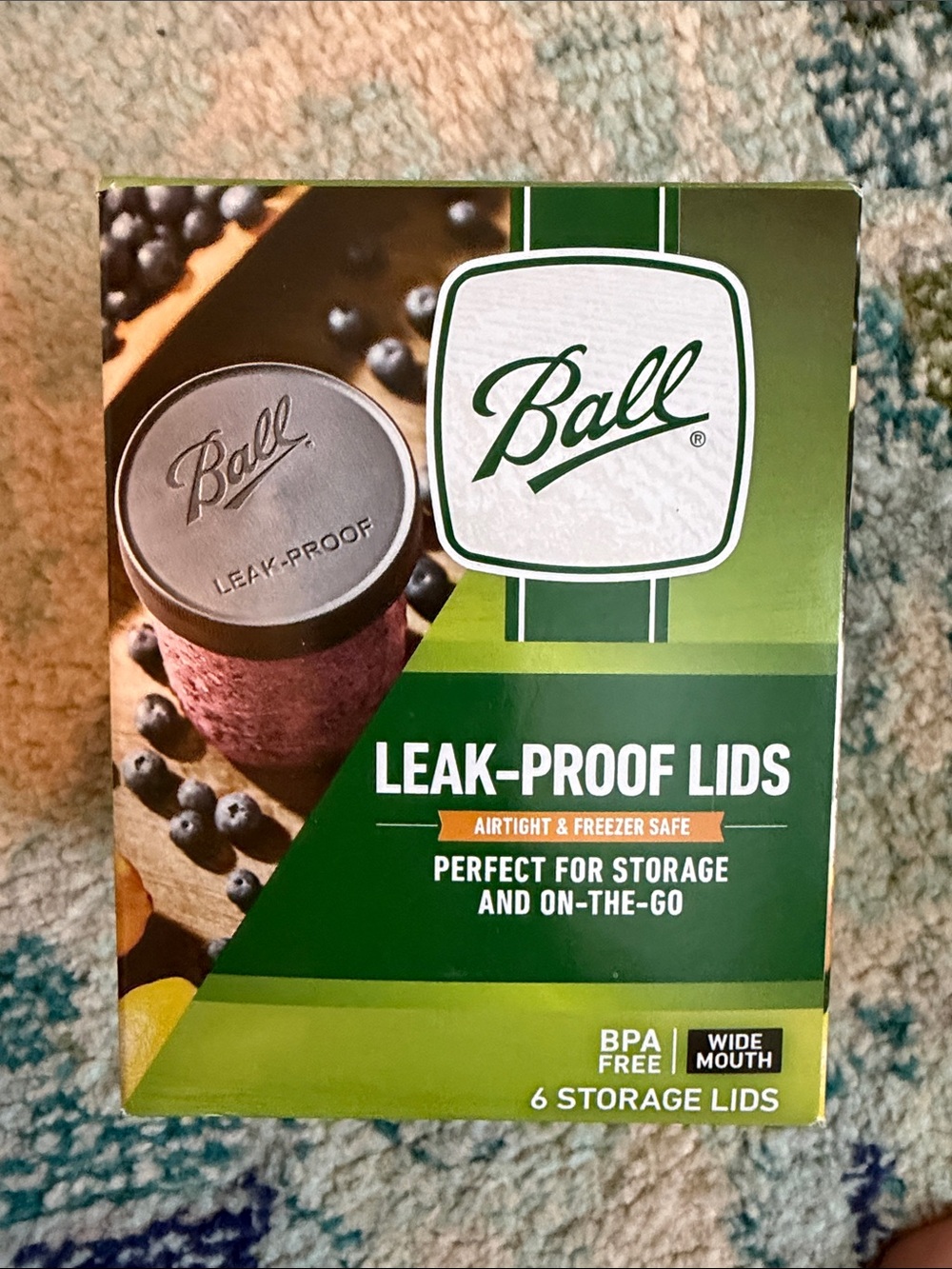 NIB - Ball Leak-Proof Lids, Wide Mouth - 6 lids